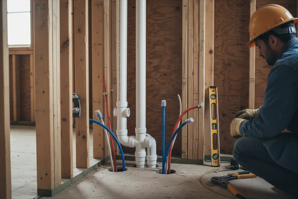 Drain and supply rough-in during Leak Detection in Milfay